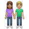 Woman and Man Holding Hands- Medium Skin Tone- Medium-Light Skin Tone emoji on LG